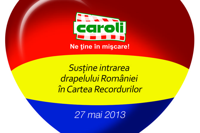 Caroli, brandul românesc autentic al liderului pe piața de mezeluri din România, susține intrarea drapelului României în Guiness World Records